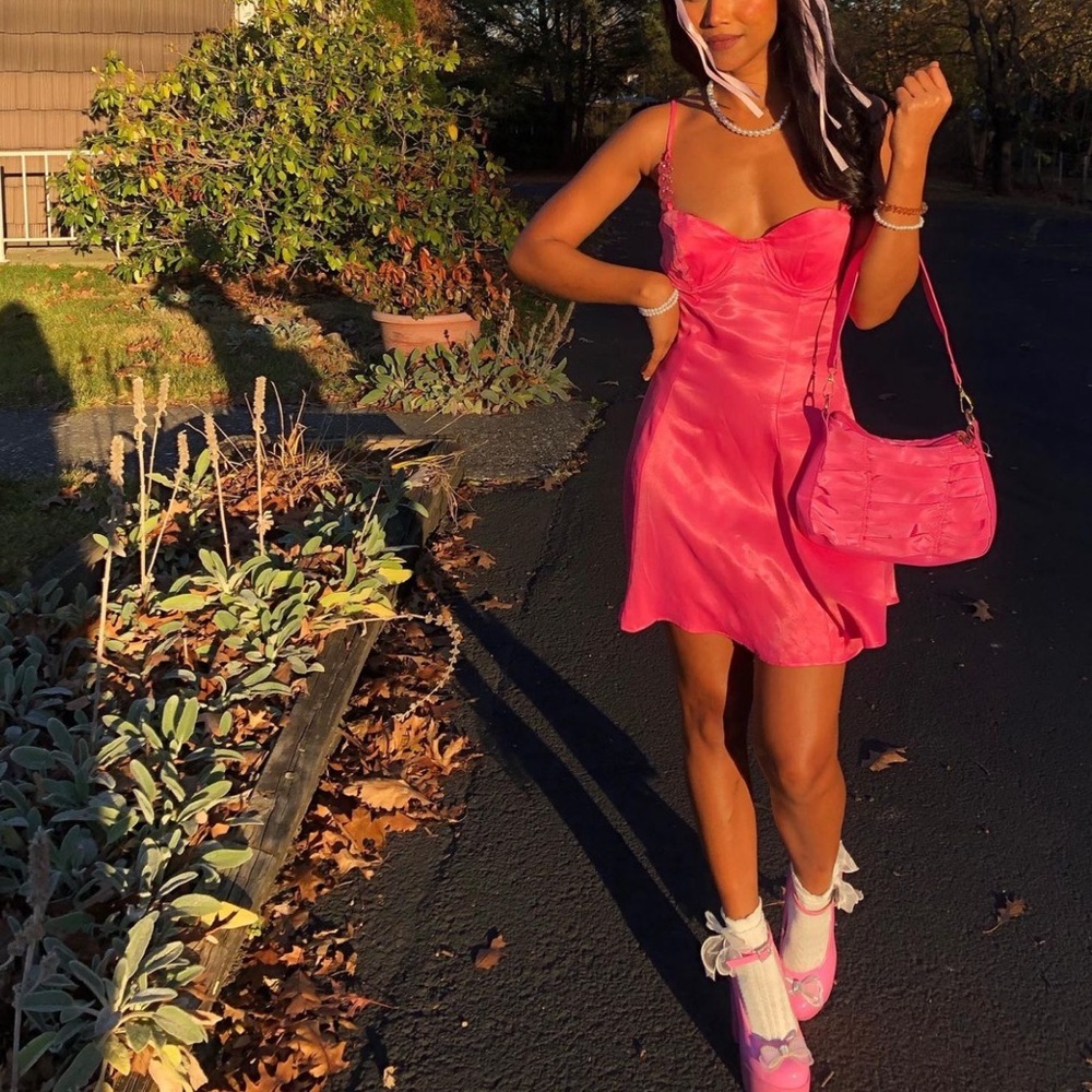 Zara satin slip dress